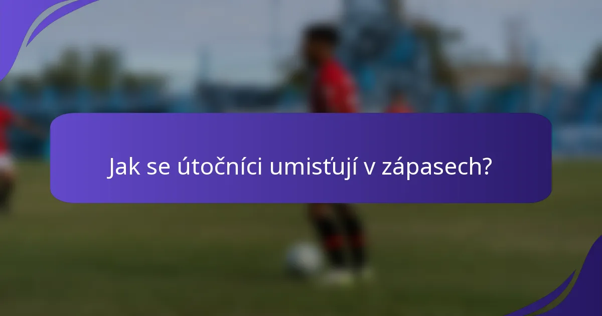 Jak se útočníci umisťují v zápasech?