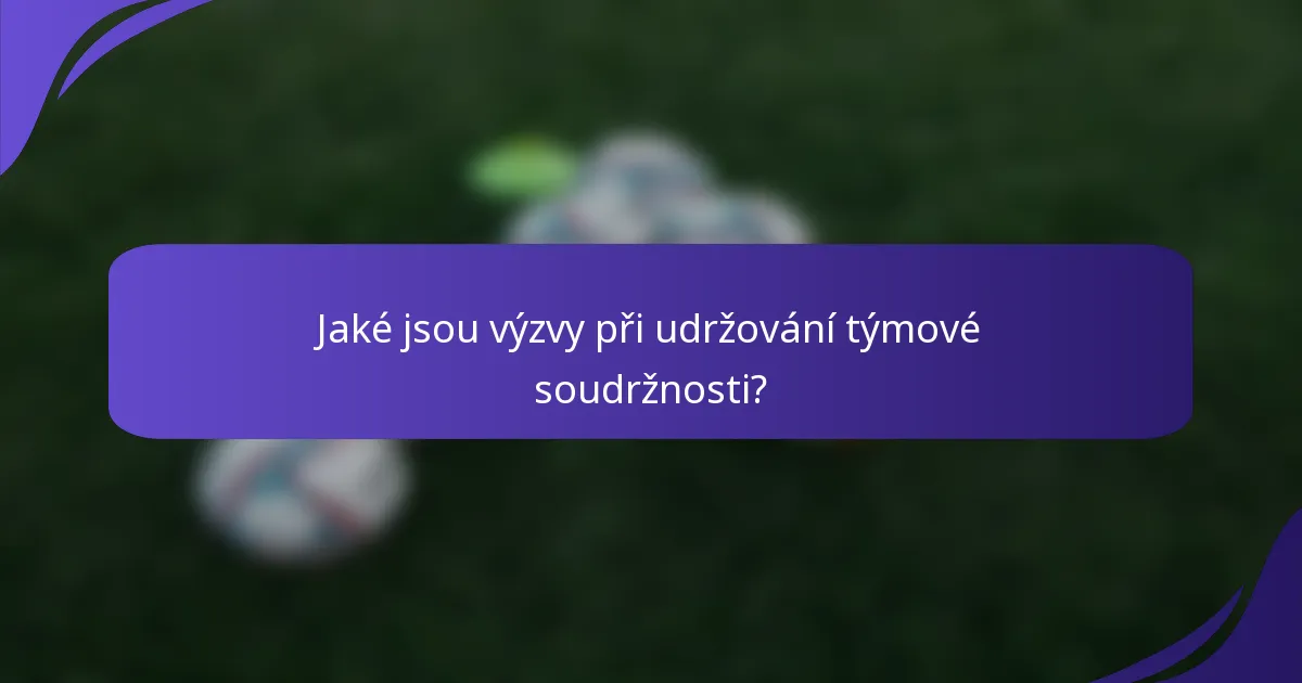 Jaké jsou výzvy při udržování týmové soudržnosti?